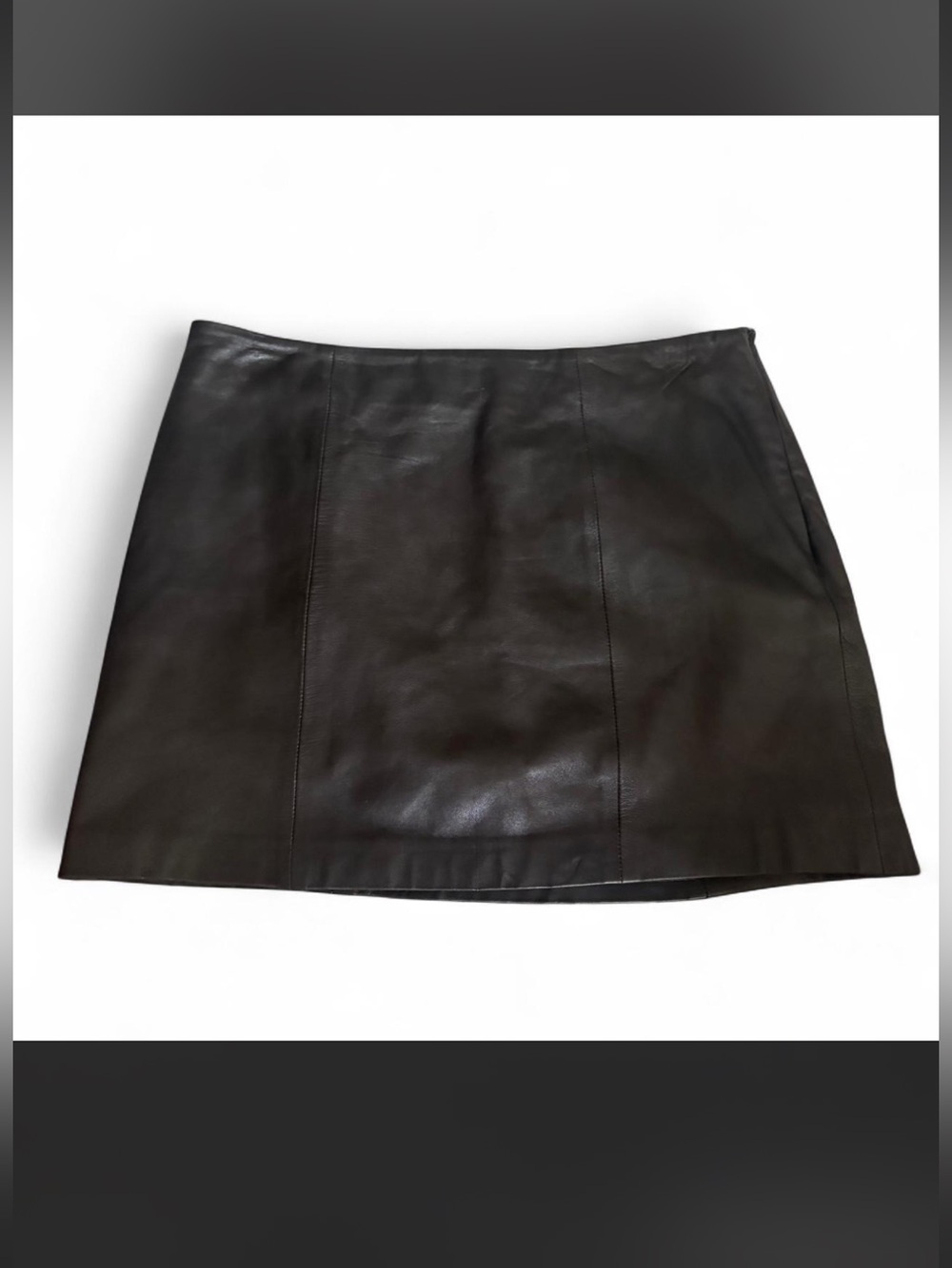 La marque leather brown skirt